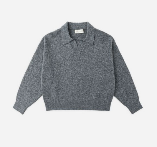 Collared Sweater, Heathered Grey - Magpies Paducah