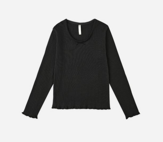 Ribbed Long Sleeve, Black - Magpies Paducah