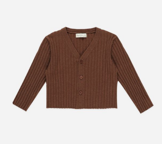 Long Sleeve Knit Button Top, Brown - Magpies Paducah