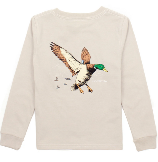 Long Sleeve Tee, Linen Mallard Flight - Magpies Paducah