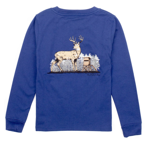 Long Sleeve Tee, River Blue Deer Season - Magpies Paducah