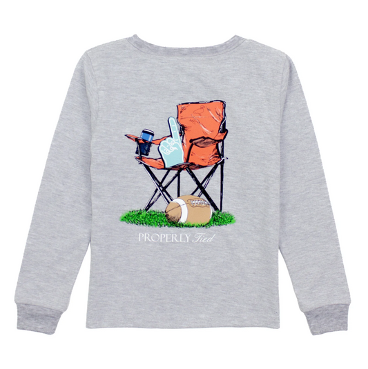 Long Sleeve Tee, Light Grey Sidelines - Magpies Paducah