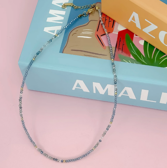 Amalfi Breeze Necklace, Grey Blue - Magpies Paducah