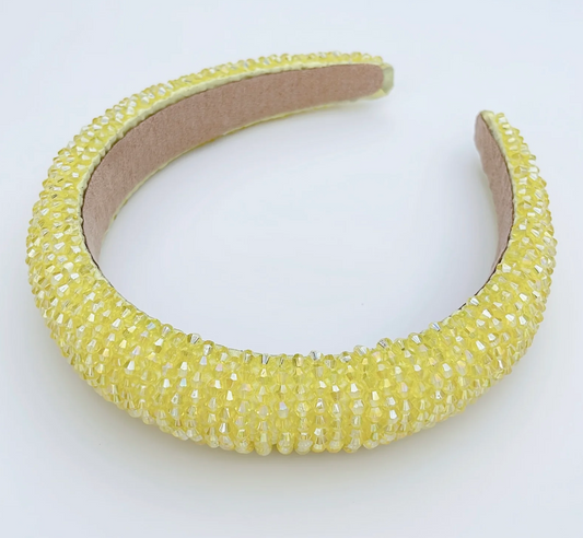 Alyssa Beaded Headband, Yellow - Magpies Paducah