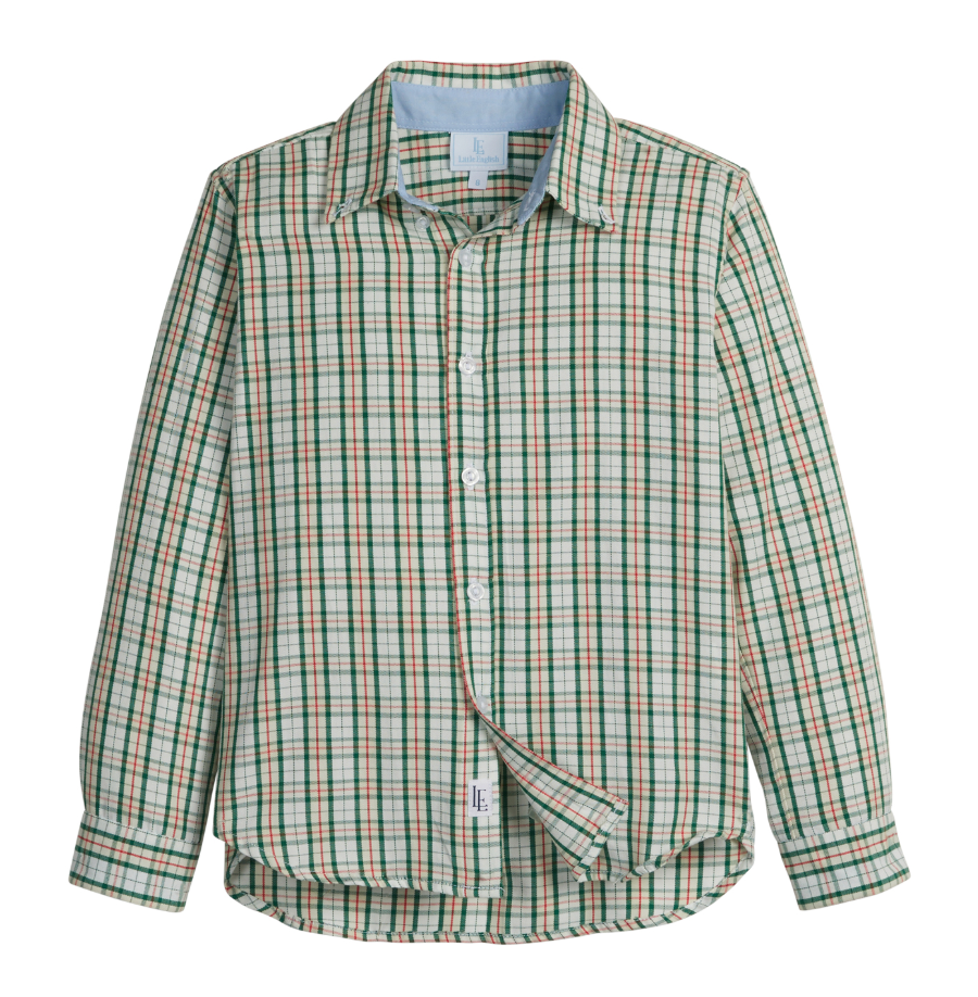 Button Down Shirt, Mistletoe Tartan - Magpies Paducah
