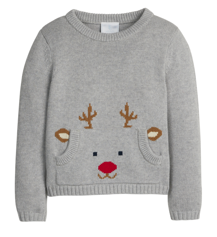 Pocket Intarsia Sweater, Reindeer - Magpies Paducah