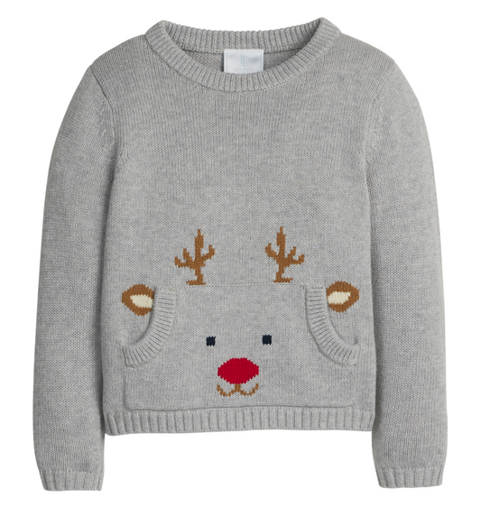 Pocket Intarsia Sweater, Reindeer - Magpies Paducah