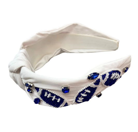 Football Headband, Blue + White - Magpies Paducah