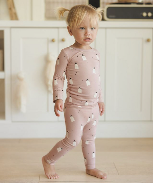 Bamboo PJ Set, Pink Ghosts - Magpies Paducah