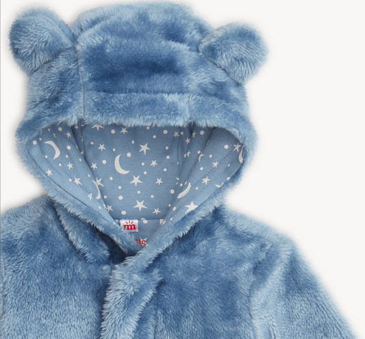 Mink Bear Footie, Winter Sky - Magpies Paducah