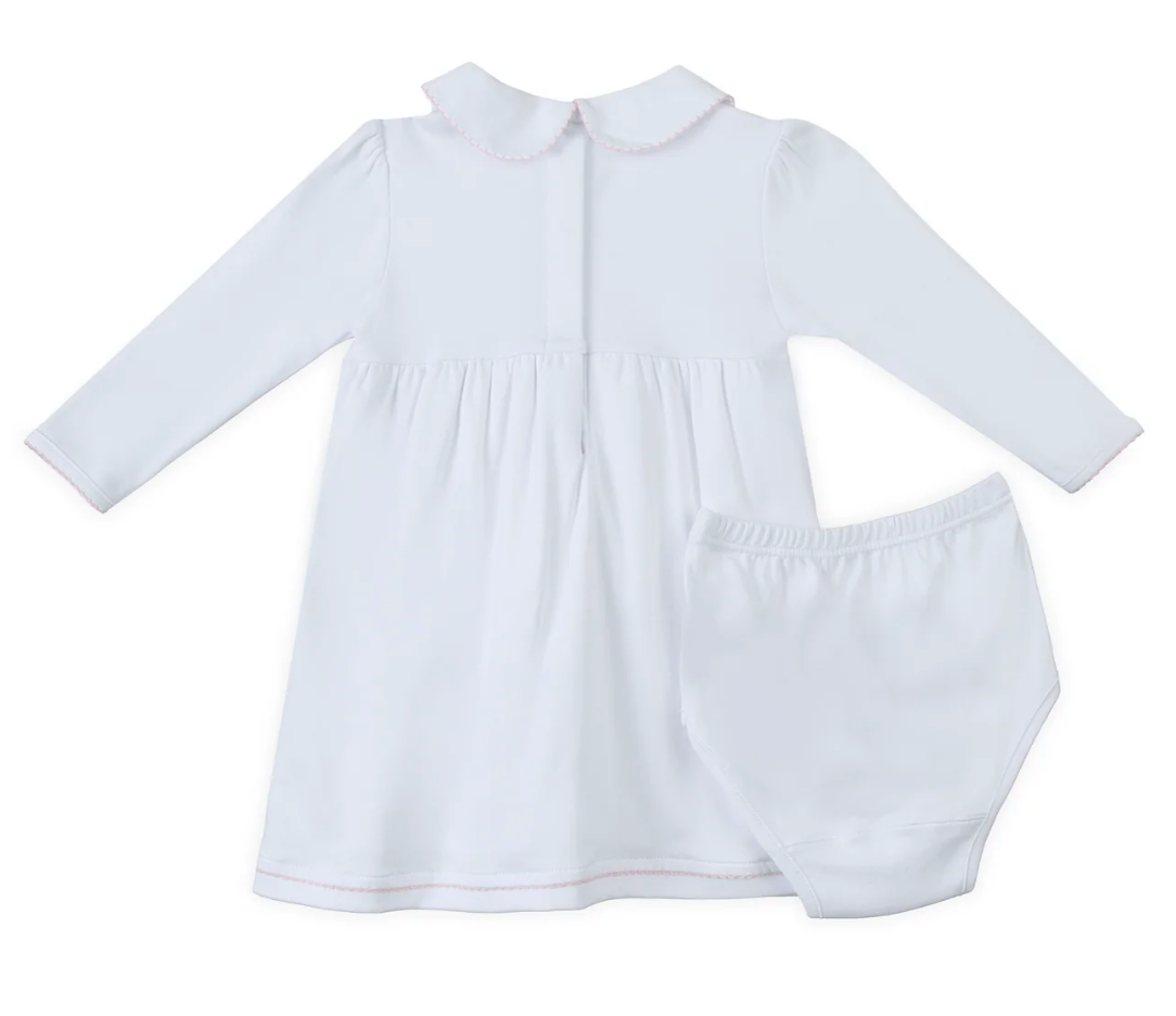 Lizzie & Landon's Smocked Collared LS Dress, Pink - Magpies Paducah