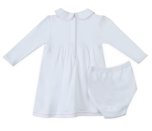 Lizzie & Landon's Smocked Collared LS Dress, Pink - Magpies Paducah