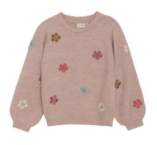 Knit Pullover, Rosy Daisies