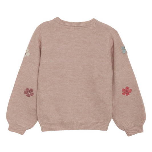Knit Pullover, Rosy Daisies