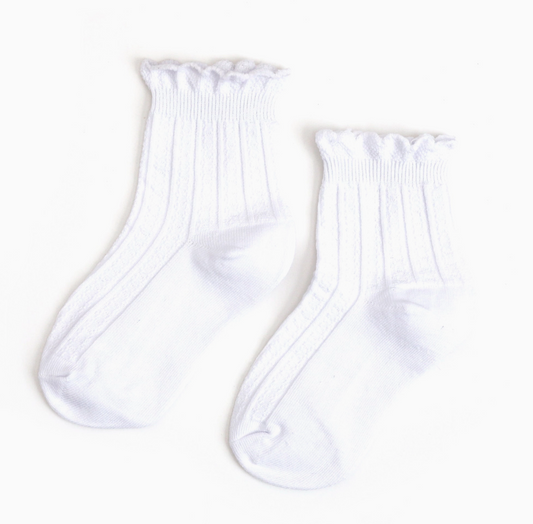 White Frill Midi Socks - Magpies Paducah