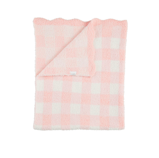 Pink Gingham Chenille Blanket