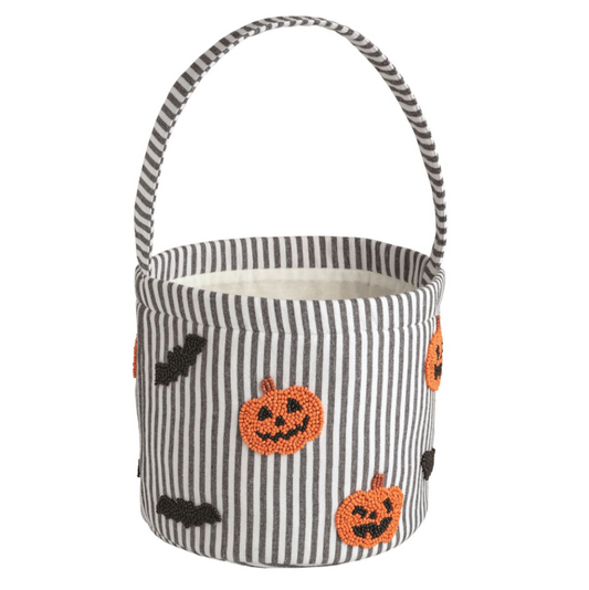 Pumpkin Beaded Halloween Bucket