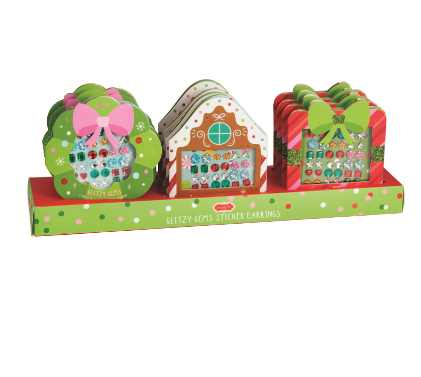 Christmas Glitzy Gems Stick-On Earrings (3 styles!) - Magpies Paducah
