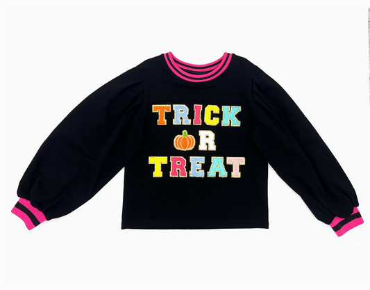 Trick or Treat Puff Sleeve Sweatshirt
