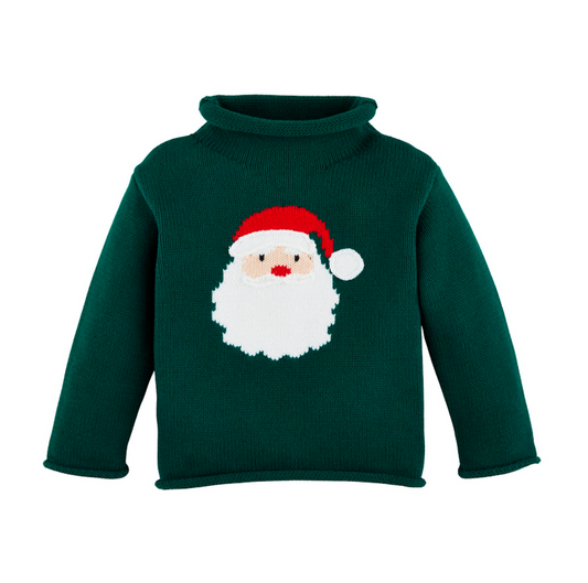 Green Santa Rollneck Sweater - Magpies Paducah