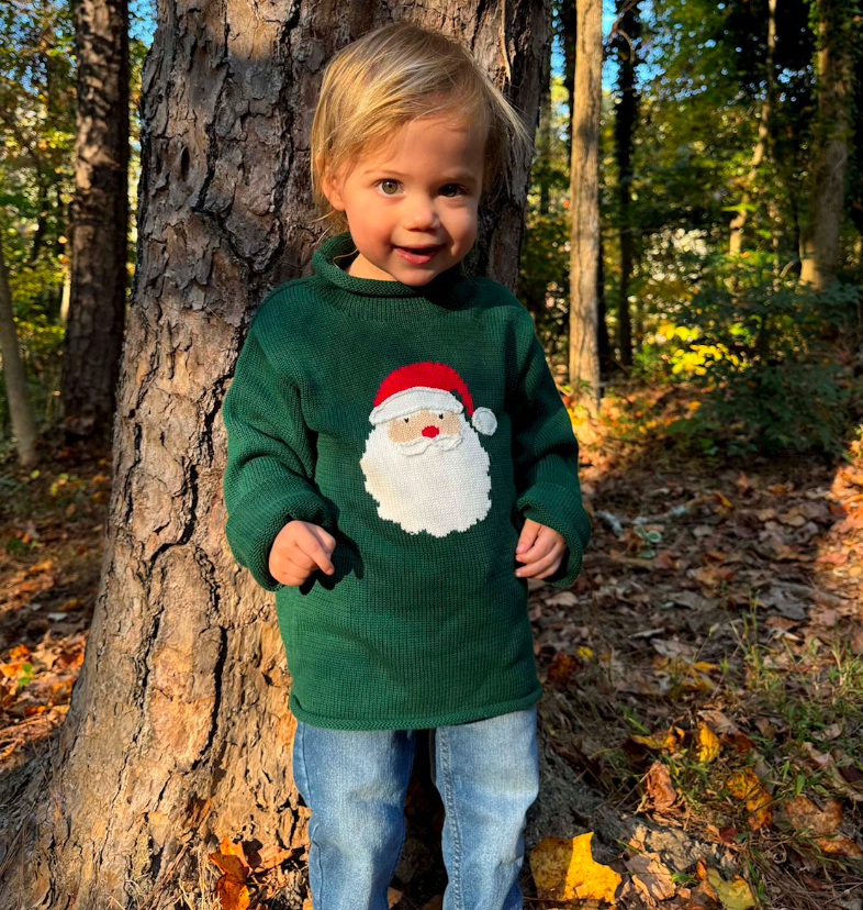 Green Santa Rollneck Sweater - Magpies Paducah