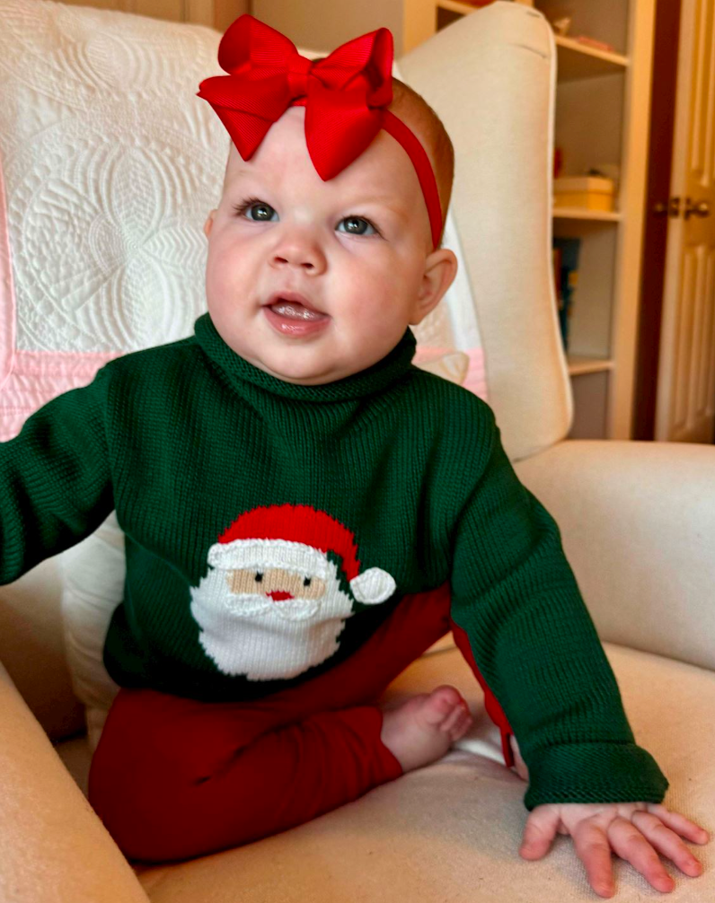 Green Santa Rollneck Sweater - Magpies Paducah