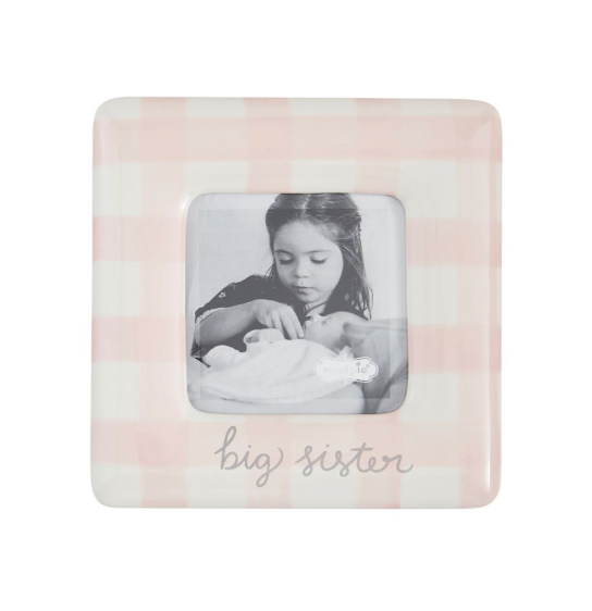 Pink Gingham Big Sis Frame - Magpies Paducah