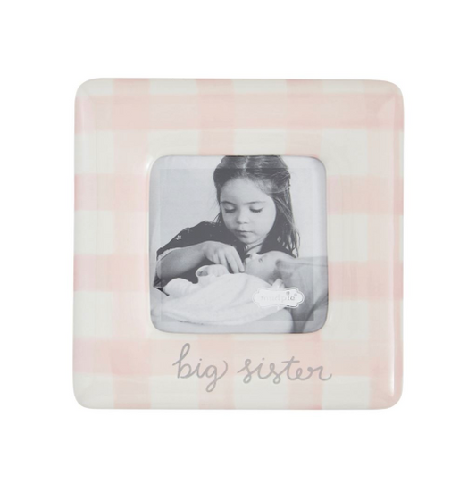 Pink Gingham Big Sis Frame - Magpies Paducah