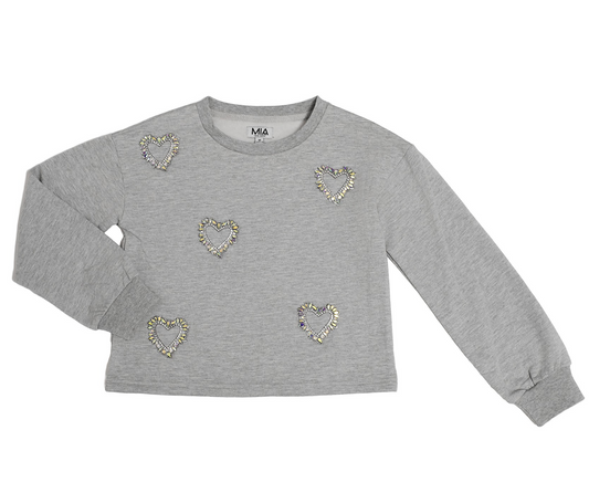 Heart Sweatshirt, Heather Grey - Magpies Paducah
