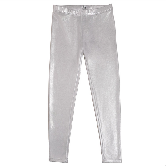 Silver Metallic Legging - Magpies Paducah