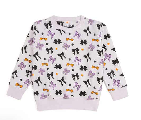 Spooky Lavender Bows Halloween Sweatshirt - Magpies Paducah