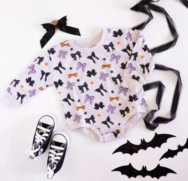 Spooky Lavender Bows Halloween Bubble - Magpies Paducah
