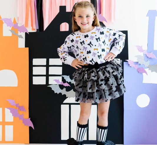 Spooky Lavender Bows Halloween Sweatshirt - Magpies Paducah