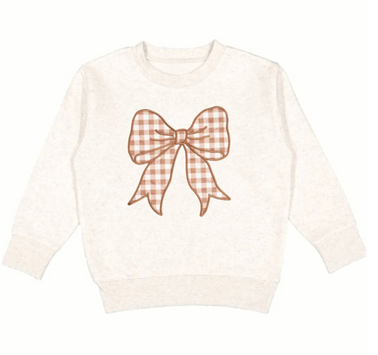 Gingham Bow Patch Sweatshirt - Magpies Paducah