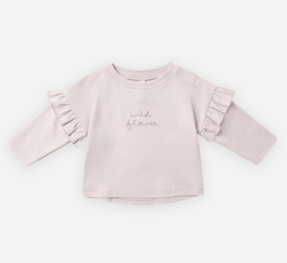 Ruffle Long Sleeve Tee, Wild Flower - Magpies Paducah