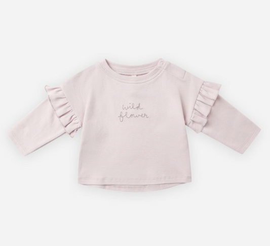 Ruffle Long Sleeve Tee, Wild Flower - Magpies Paducah