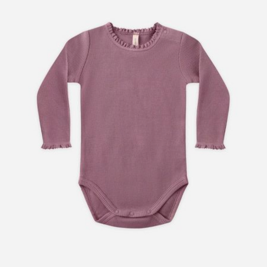 Waffle Long Sleeve Bodysuit, Mulberry - Magpies Paducah