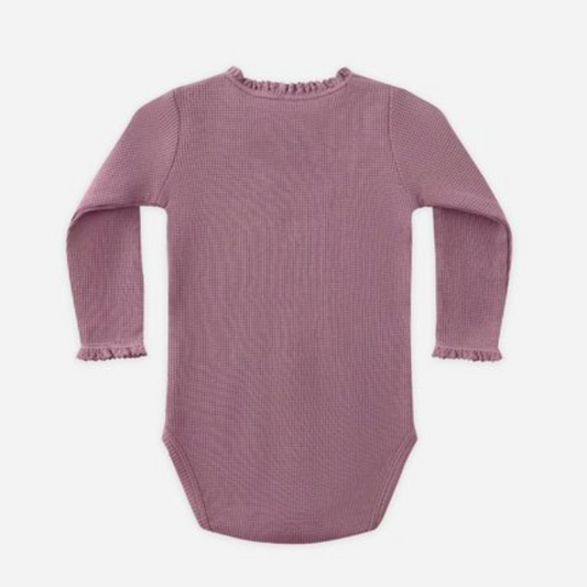 Waffle Long Sleeve Bodysuit, Mulberry - Magpies Paducah