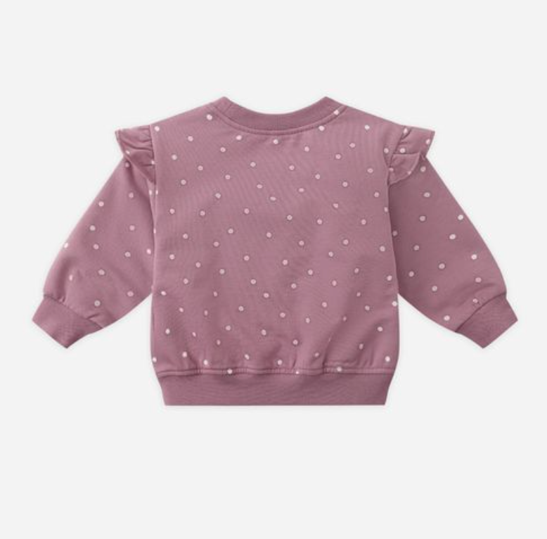 Ruffle Fleece Sweatshirt, Polka Dots - Magpies Paducah