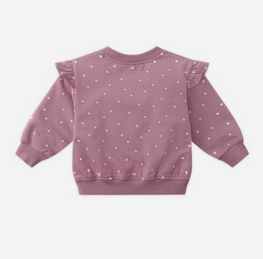 Ruffle Fleece Sweatshirt, Polka Dots - Magpies Paducah