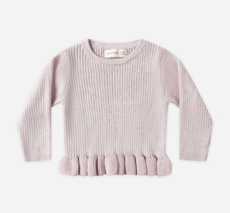 Rib Knit Peplum Top, Lilac - Magpies Paducah