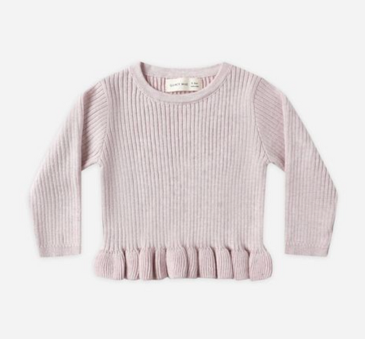 Rib Knit Peplum Top, Lilac - Magpies Paducah