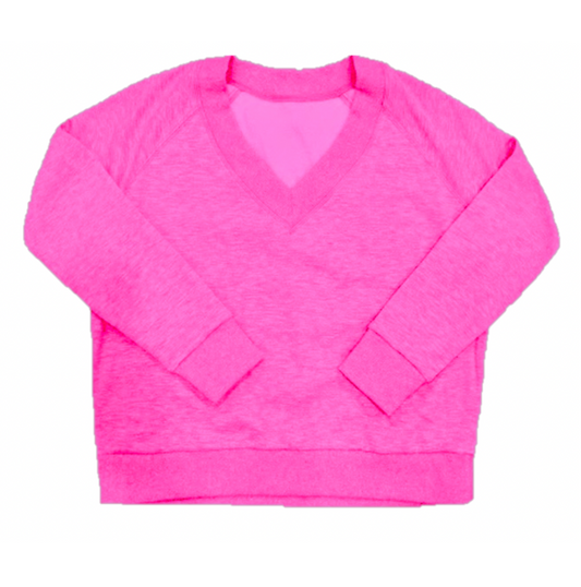 V-Neck Cloud Sweatshirt, Flamingo