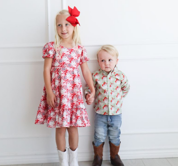 Leighton Dress, Ho Ho Howdy - Magpies Paducah