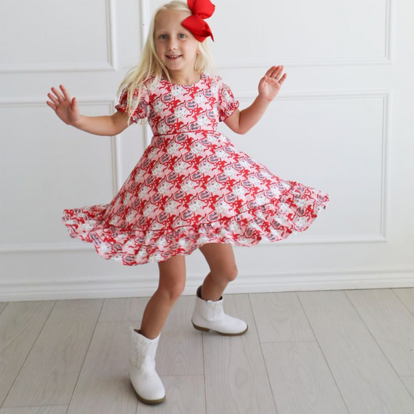 Leighton Dress, Ho Ho Howdy - Magpies Paducah