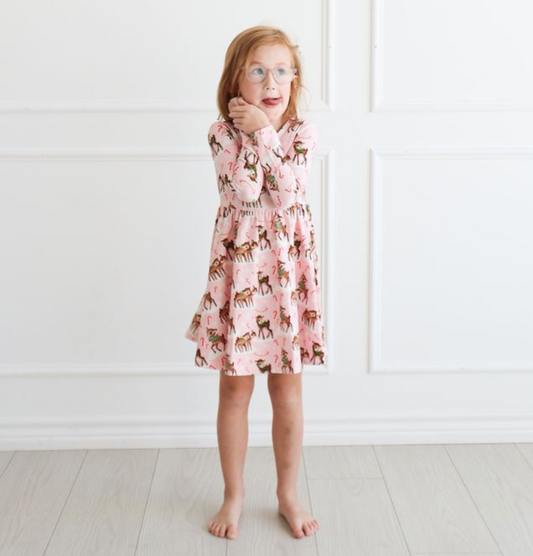 Morgan Dress, Vintage Reindeer - Magpies Paducah