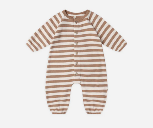 Waffle Long Sleeve Jumpsuit, Harvest Stripe