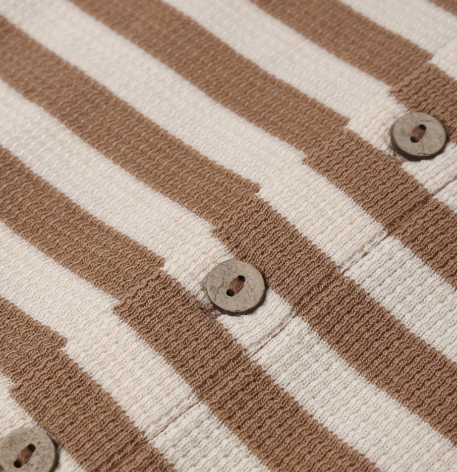 Waffle Long Sleeve Jumpsuit, Harvest Stripe