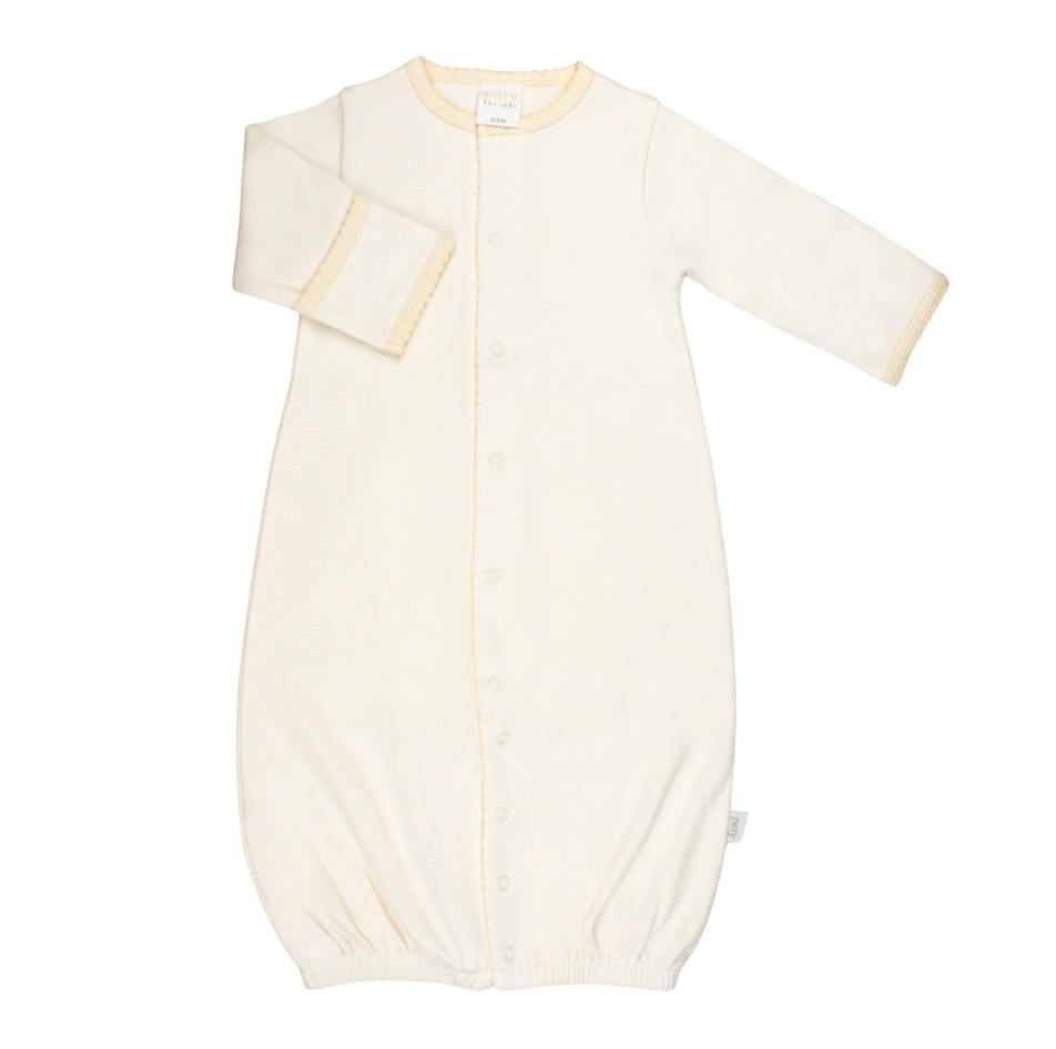Organic Converter Gown, Oatmeal Stripe