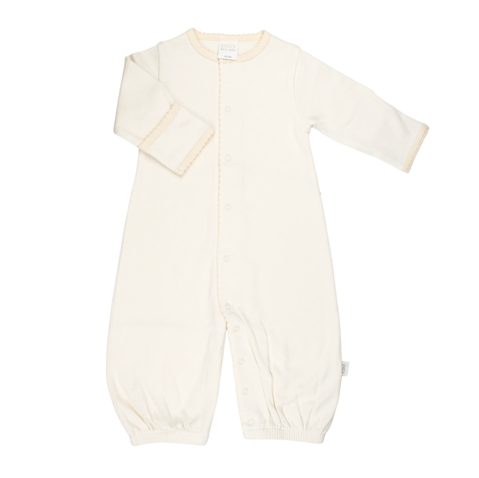 Organic Converter Gown, Oatmeal Stripe